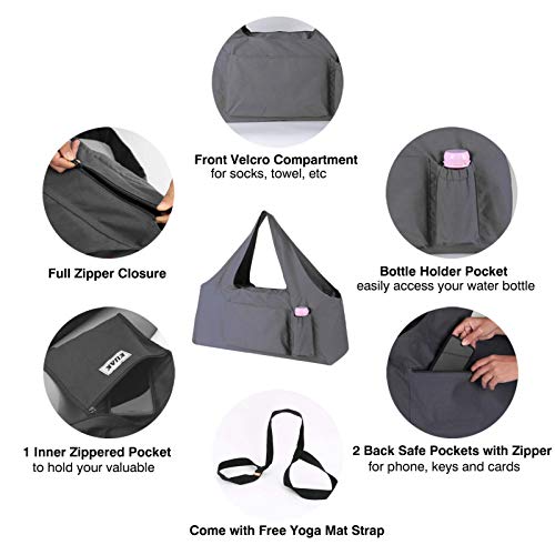 KUAK Yoga Mat Bag, Large, Full Zipper, 5 Pockets - Image 3