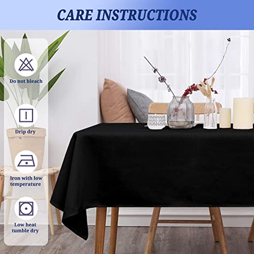 Pesonlook 6Pack 60 X 102 Inch Tablecloth, Black Polyester Tablecloths For 6Ft Rectangle Tables Polyester Table Cover Washable Table Cloth For Wedding Reception Banquet Party #TOP3