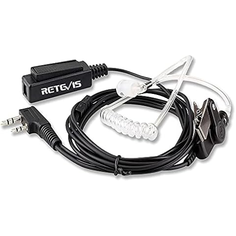 Auricular Walkie Talkie Retevis 2 Pin Transparente con Micrófono PTT Cover