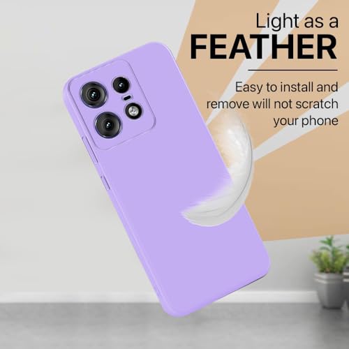 Image of Back Cover for Motorola Moto Edge 50 Pro 5G | Full Camera Protection | Premium Liquid Silicon Case | Flexible Bumper Case for Motorola Moto Edge 50 Pro 5G (Purple)