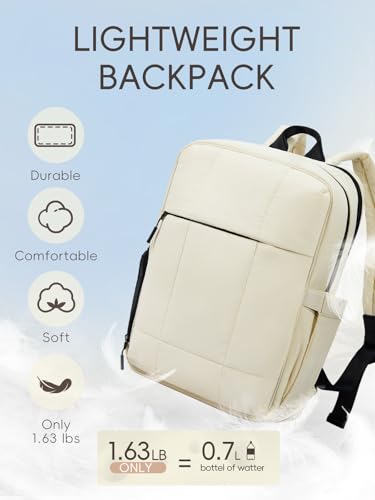 Image of CLUCI Lightweight Travel Backpack Carry on Flight Approved, Puffy Gym Backpack with Shoe Compartment, Personal Item Travel Bag, 15.6 inch Laptop Backpack for Weekender Business