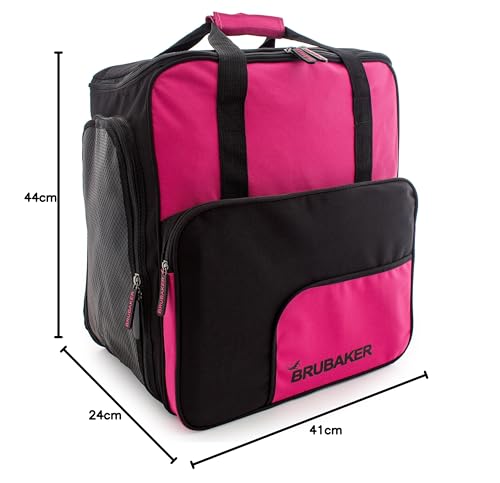 Sac à dos ski BRUBAKER Super Function 2.0 avec compartiments étanches fuchsia et noir - 5