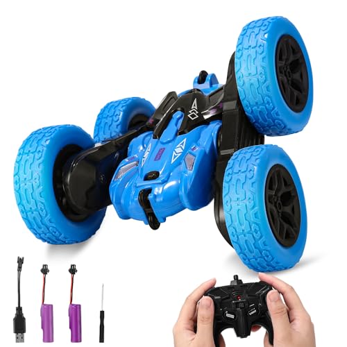 Birshe Ferngesteuertes Auto für Kinder RC Stunt 4WD 2.4 Ghz Fernbedienung Coole Lichter Direkt Aufladbares RC Auto 360° Rotation Ferngesteuert Off-Road für Jungen Mädchen ab 3 4 5 6 7 8 9Jahre