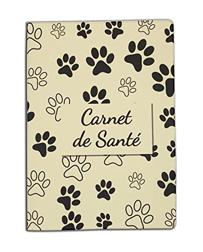 Nemau - Protège Carnet de Santé pour Chats, Chiens et Animaux Domestiques - Gomme Expansée - Fabriqué en France - Durable et Résistant - Modèle Empreinte...
