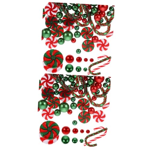 Jarrones navideños con 2 juegos de rellenos decorativos de cuentas y perlas para centros de mesa 2
