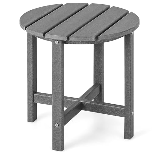 FANTASK Beistelltisch aus UV-beständigem Kunststoff, Kleiner Gartentisch wetterfest, Balkontischfür Terrasse, Balkon & Garten, 46 x 46 x 46 cm...