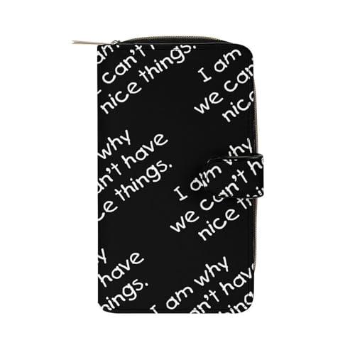 Can'T Have Nice Things Long Wallet for Women Men Purses Coin Pouch Credit Card Holder Organizer