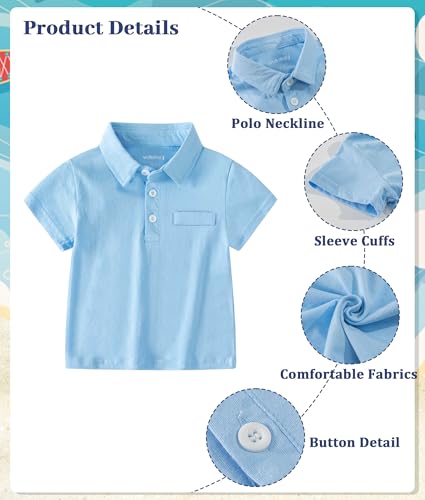 Image of Volunboy Baby Boy Summer Clothes Short Sleeve Polo Shirts Shorts Set Pique Beach Outfits