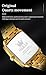 OLEVS Gold Watches for Men Business Men's Square Watch Luxury Stainless Steel Easy Reader Large Rectangular Face Wrist Watches for Man Date Waterproof Analog Quartz Dress Golden Relojes para Hombres