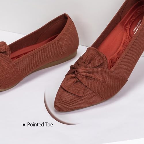 Image of Frank Mully Women's Casual Loafer Flats Slip On Loafer Shoes Comfortable Knit Flat Shoes Classics Pointy Toe Loafer Flats,for Work,Travel
