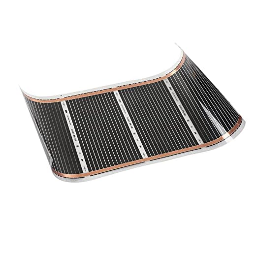 Fauitay Esterilla eléctrica para calefacción de suelo, diseño ultrafino, película de calor radiante de 100 cm de largo, con funcionamiento de bajo ruido, para instalación de alfombras (50 x 100 cm)