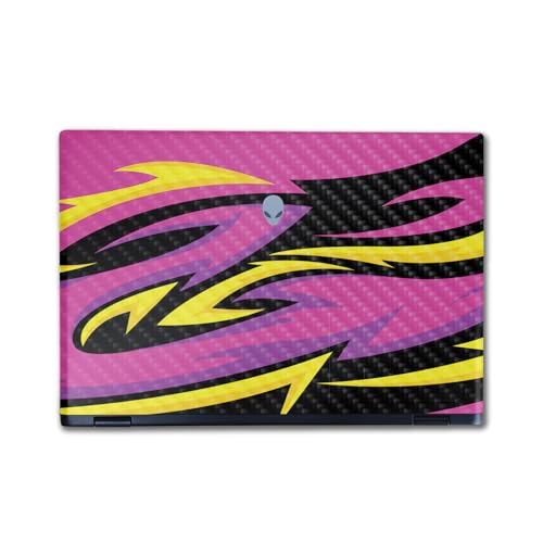 Image of Carbon Fiber Laptop Skin Compatible with Alienware M16 R2 (2024) - Tribal Magenta - Premium 3M Vinyl Protective Wrap Decal Cover - Easy to Apply | Crafted in The USA by MightySkins
