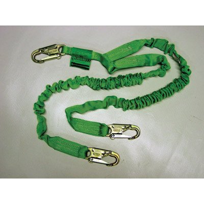 Miller by Honeywell 232M/6FTGN 6-Feet Manyard II Shock-Absorbing Stretchable Web Lanyard with 3 Locking Snap Hooks, Green
