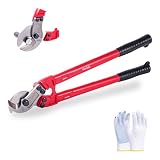 ‎Verida Cable Cutters 14 inch, Heavy-Duty Cable Cutter, Chrome vanadium steel, Hardness 62 HRC, Suitable for cutting thick copper and aluminum core cables, Red