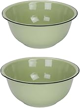 Cabilock Tigela+esmaltada Tigela Para Mistura Enamel Bowl 2 Pcs Enamelware Salada de Mistura de Mistura de De Profunda de De Metal Do Vintage de Jantar De Metal Vegetal Bandeja de Bowl Mistura