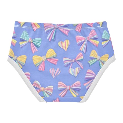 Wusikd Colorful Bows Hearts (2) Girls' Underwear Cotton Girls Briefs Soft Toddler Underwear 2T2