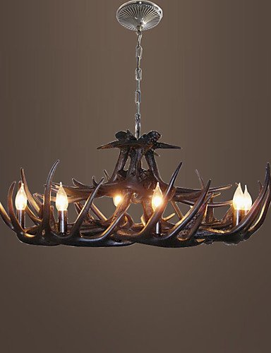 Illuminazione jiaily vintage lampadario di corna di illuminazione attrezzatura industriale Paese 8-luci adatta per soggiorno sala da pranzo Facile installazione, 220-240V