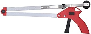 Garbage Picker Grabber Tool Folding Trash Grabber for Garden Leaves Waste Pick Up Reaching Assist Tool(Red Handle)
