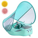 Baby Pool Float with Canopy UPF 50+, Non Inflatable Mambobaby Float, Baby Floaties for Infants...