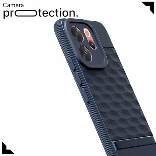 Image of Pikkme Back Cover for Vivo V70 5G Camera Protection 3D Hexa Cube Design Silicone Protective Bumper Case (Blue)