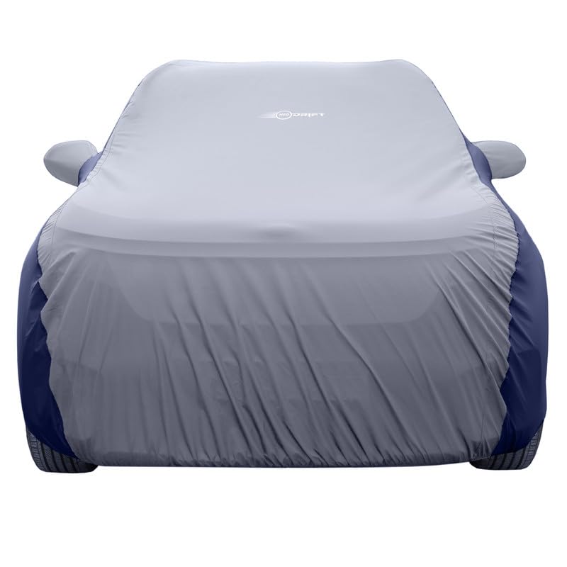 Image of NEODRIFT 'SuperTech' Car Cover for Ford Fusion (100% Water-Resistant, All Weather Protection, Tailored Fit, Multi-Layered & Breathable Fabric) (Colour: L.Grey+Blue)