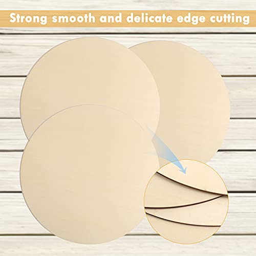 12Pcs 12 Inch Wood Circles for Crafts, Unfinished Blank Wooden Rounds Slice Wooden Cutouts for DIY Crafts, Door Hanger, Sign, Wood Buring, Painting, Christmas Décor - Thumbnail 3