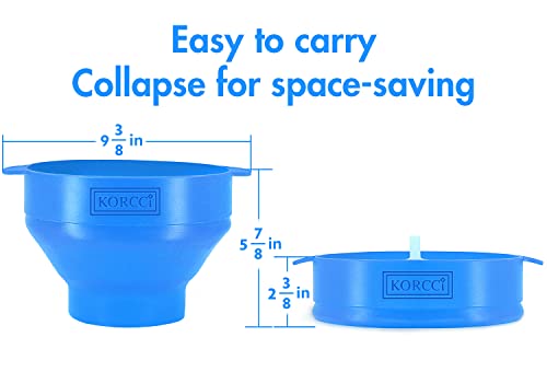 The Original Korcci Microwaveable Silicone Popcorn Popper, Microwave Popcorn Popper, Collapsible Microwave Popcorn Maker Bowl, No Oil Required, Use In Microwave, Dishwasher Safe (Light Blue)