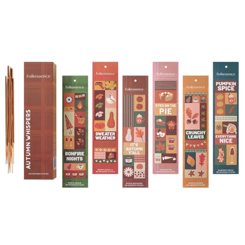 Folkulture Premium Fall Incense Sticks Pumpkin Spice Pack of 6-120