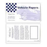 Vehicle Papers Wallets - Car Document Holders (50 per Pack) (Blue)