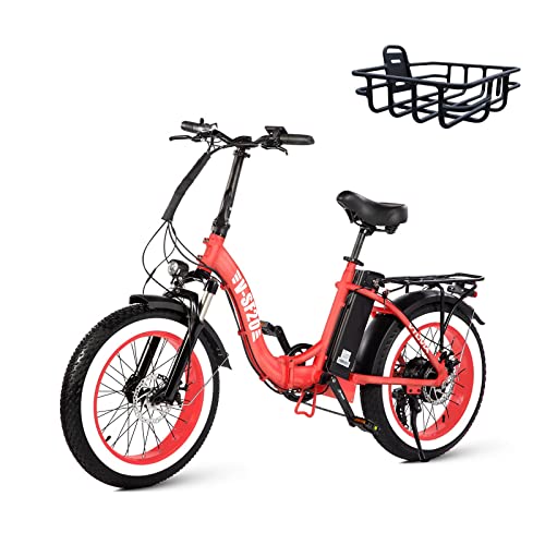 vtuvia Electric Bike 20″ x 4.0 Fat Tire StepThru Electric Bicycles for
