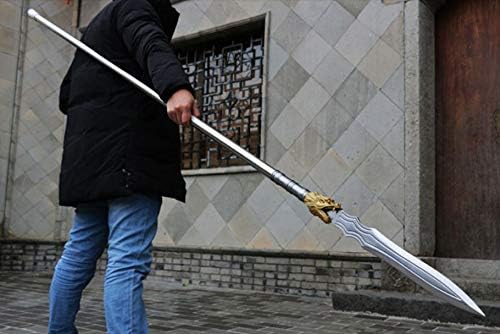 Miniatura 3 de Espada de lanza de lucio de lucio de oro con hoja de acero de manganeso con mango de acero # 037