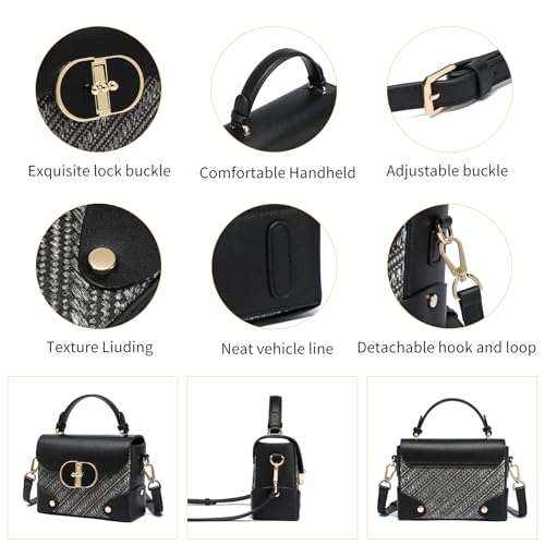 Image of Women's Recycled Leather Top Handle Tote Crossbody Work Bag