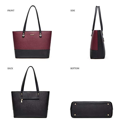 Image of Women Fashion Synthetic Leather Handbags Tote Bag Shoulder Bag Top Handle Satchel Purse Set