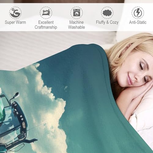 Couverture en flannel motif tracteur pour moments cocooning au lit