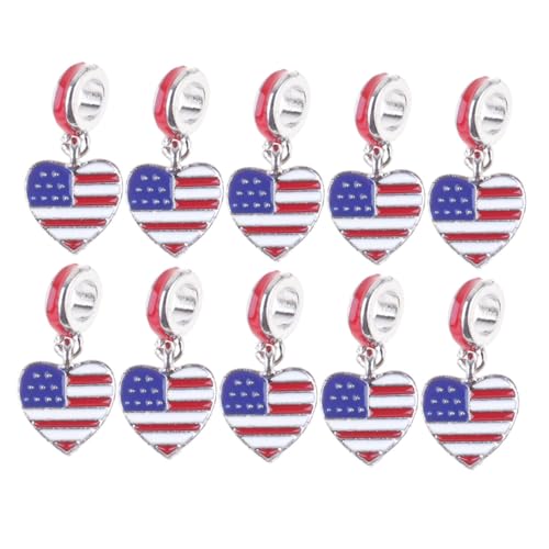 Breloques émail drapeau américain PRETYZOOM résistantes pour fabriquer colliers et bracelets