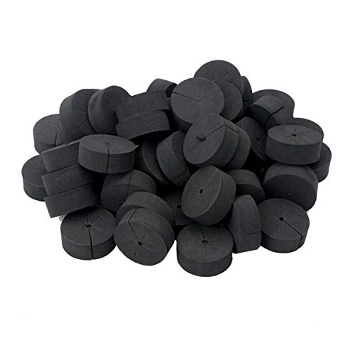 60pcs/Pack Plants Cloning Collars, EVA Cloner Collars Inserts Grade Foam for Vegetables Hydroponic System Balcony Plant Germination in DIY Cloner & Clone Machines(Black)