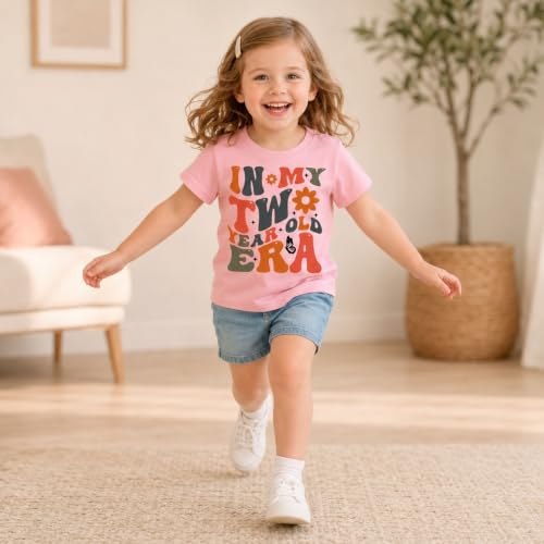 Image of Toddler Girls 2nd Birthday Shirt Outfit for Girls Cute Two Years Old Birthday Gift