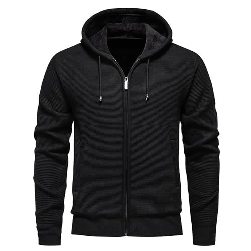 Cárdigan negro de cuello chal para hombre con botones y bolsillos laterales ajustado