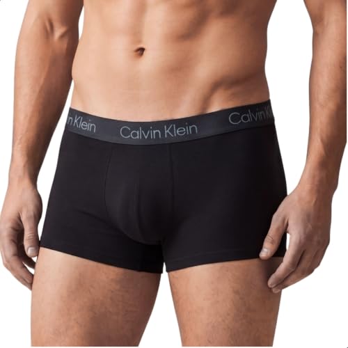 CALVIN KLEIN Cueca Trunk Algodão Cotton Respirável Original, Preto, GG