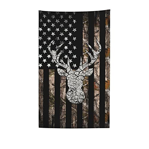 Kamoxi Camo Deer American Flag Beach Towels Microfiber Deer Usa Flag Forest Camouflage Bath Towel For Adults Kids, Oversized Soft Absorbent Sandproof Pool Towel Beach Blanket, 31.5X51.2 Inch #TOP1