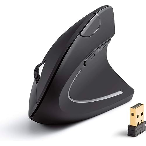 Anker AK-UBA 2.4G Ratón Inalámbrico óptico ergonómico vertical, 800/1200/1600 DPI, 5 botones para Laptop, Desktop, PC, Macbook (Negro