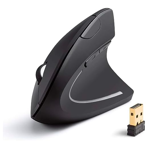 Anker AK-UBA 2.4G Ratón Inalámbrico óptico ergonómico vertical, 800/1200/1600 DPI, 5 botones para Laptop, Desktop, PC, Macbook (Negro