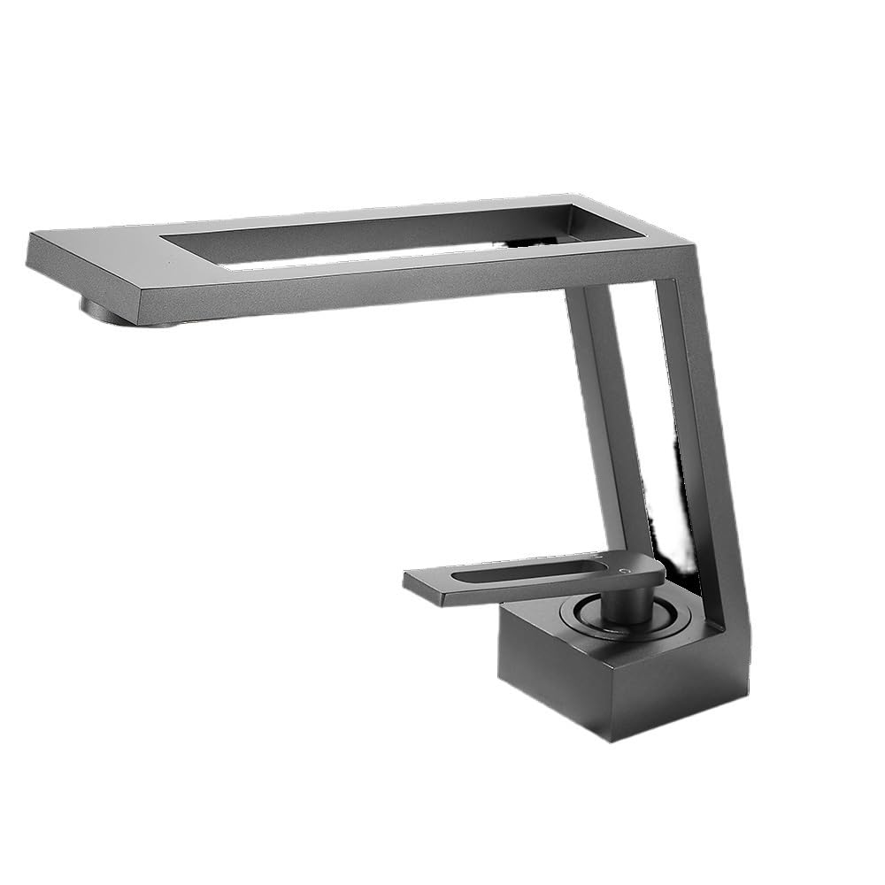 MXXQRHF Black Kitchen Sink Mixer Tap Single Handle Bathroom Faucet Cold & Hot Water Deck Mounted Tap Stylish Lavatory & Kitchen Use & Versatile A111gray