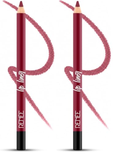 Image of RENEE Define Pencil Lip Liner - Pink Sauce, Long Lasting & Smudge Proof, Full Coverage, Intensely Pigmented, Easy Glide Formula, Vitamin E & Castor Oil Infused, 1.2Gm (Pack of 2)