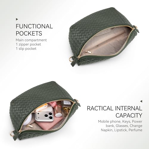 Image of KALIDI Woven Crossbody Bag for Women Travel Vegan Leather Belt Bum Bag