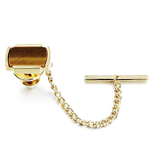 HAWSON Mens Premium Tie Tack Tie Clip for Men Gold and Black Color Square
