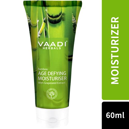 Vaadi Herbals Bamboo Age Defying Moisturizer Cream For Face With Grapeseed Extract 12.2 Oz, (Pack Of 6 X 60 Ml)