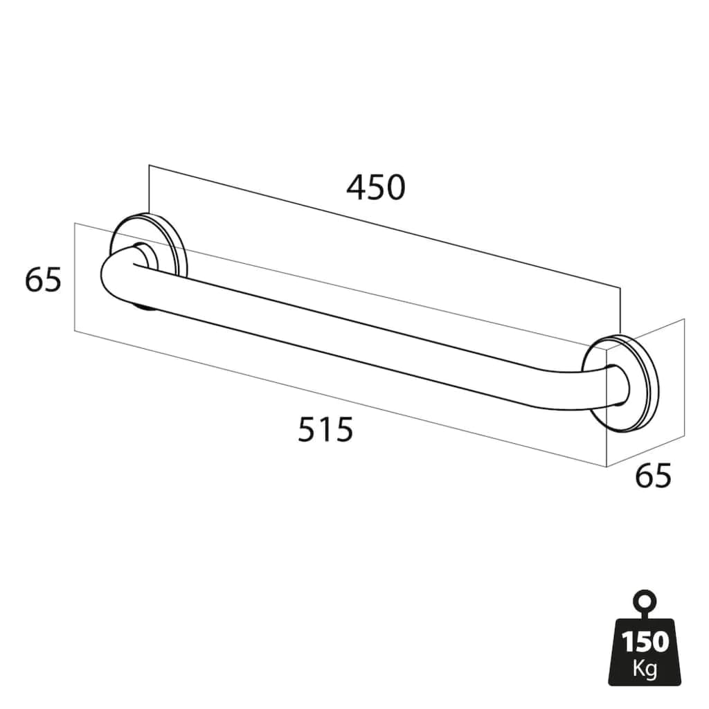 TIGER Libra Maniglione di Sicurezza 45 cm, Acciaio Inox Spazzolato