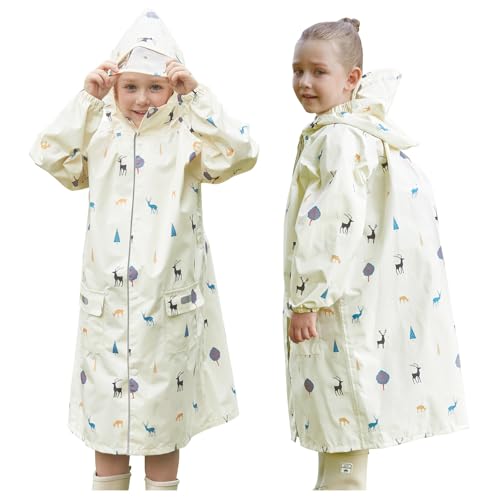 Hovkib Toddler Kids Raincoat Boys Girls Rain Jacket Waterproof Rain Poncho Reusable Outwear Rainwear Rain Suit