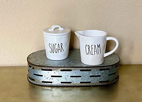 White Jar With Lid Large Capacity Porcelain Ceramic Kitchenware Tableware Pantry (Sugar Creamer Set) #TOP4